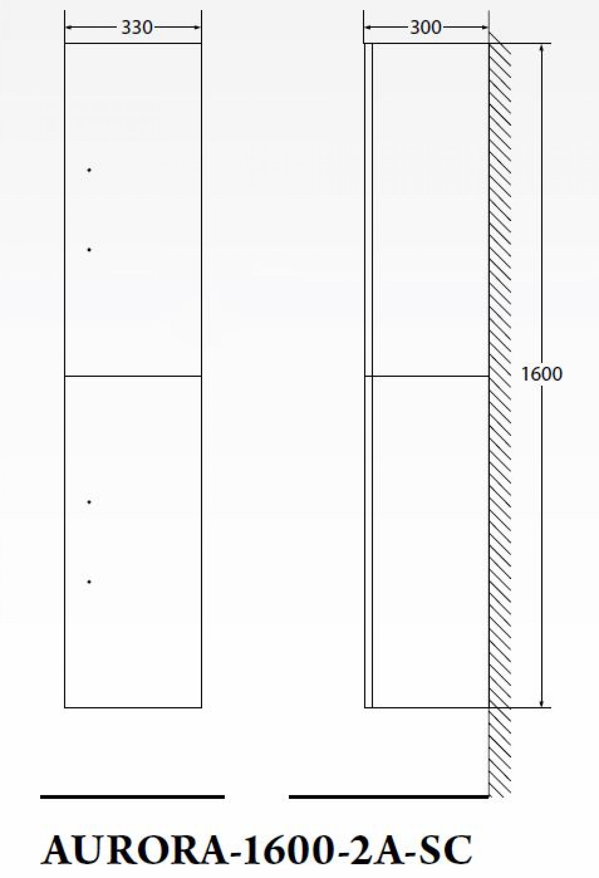 Шкаф подвесной Belbagno Aurora-1600-2A-SC-BO-P-R