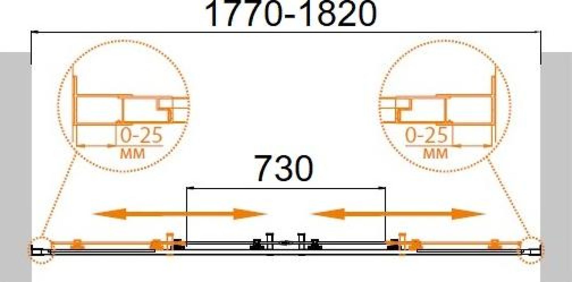 Душевая дверь в нишу Cezares MOLVENO-BF-2-180-P-Cr стекло punto