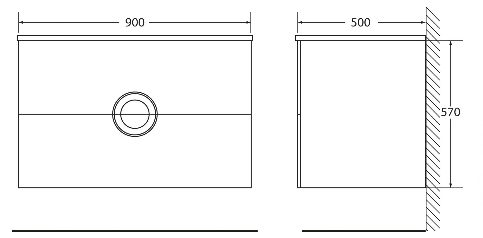 Тумба для комплекта BelBagno ONDA-900-2C-SO-BL bianco lucido