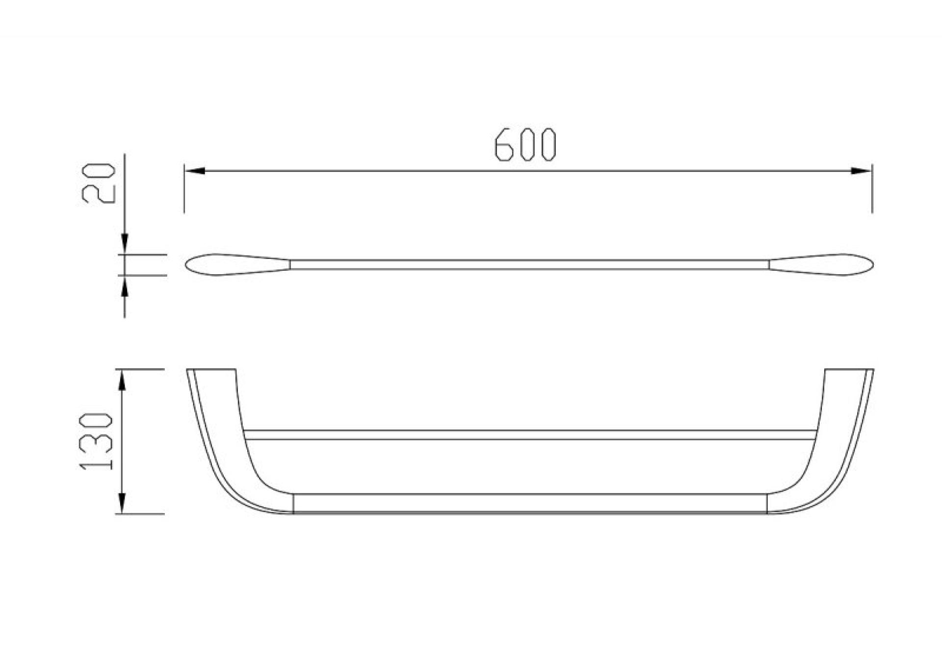 Полотенцедержатель Cezares LINER-THD-60-GM, оружейная сталь