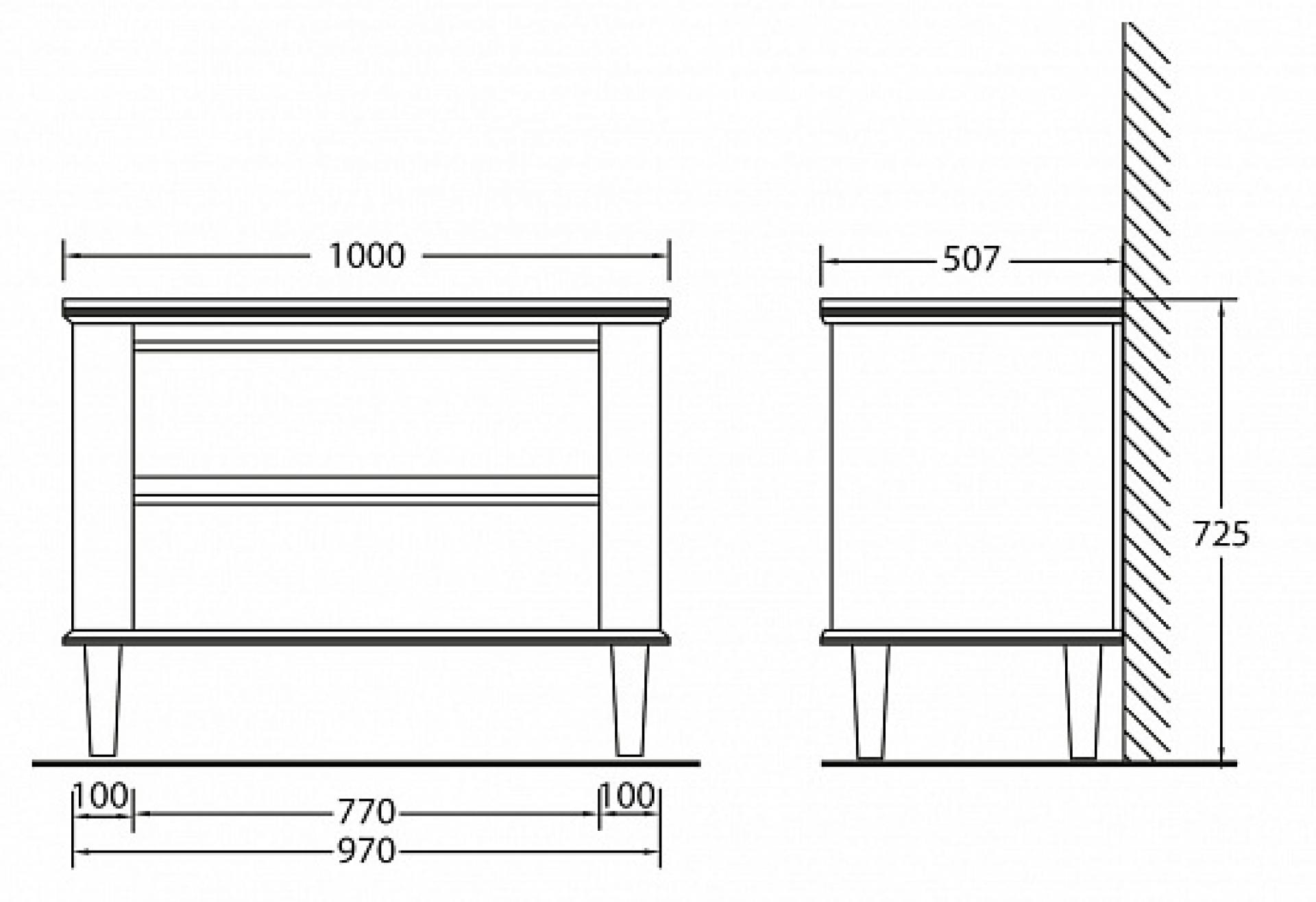 Тумба для комплекта BelBagno RADICE1000-2A/2C-710-BL bianco lucido