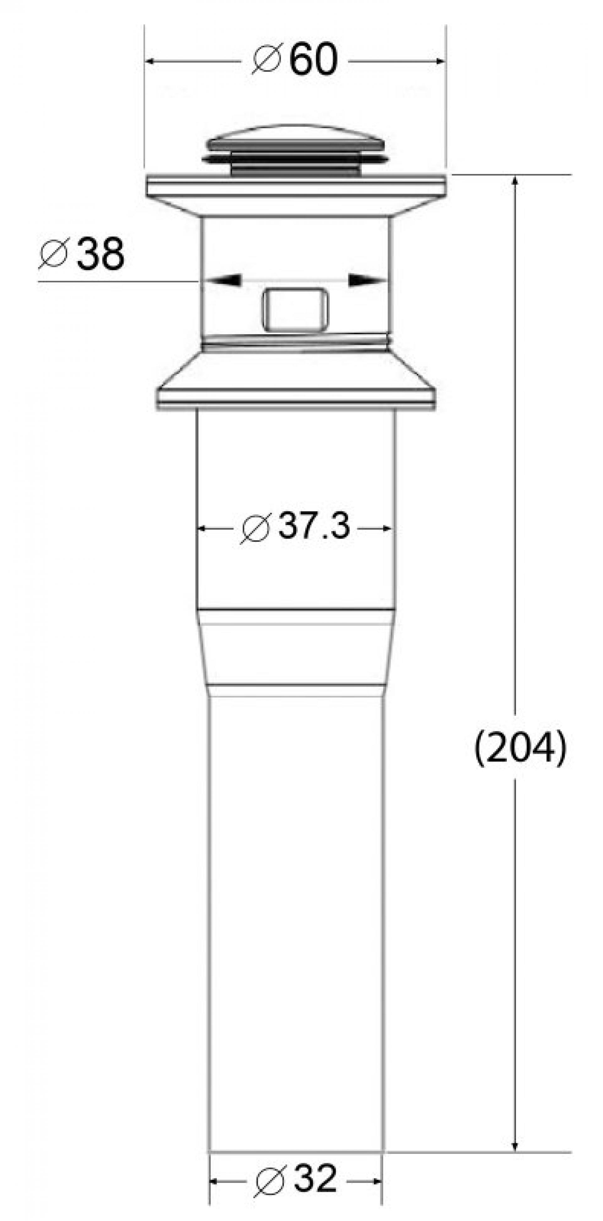 Донный клапан для накладных раковины BelBagno BB-PCU-02-IN, нержавеющая сталь