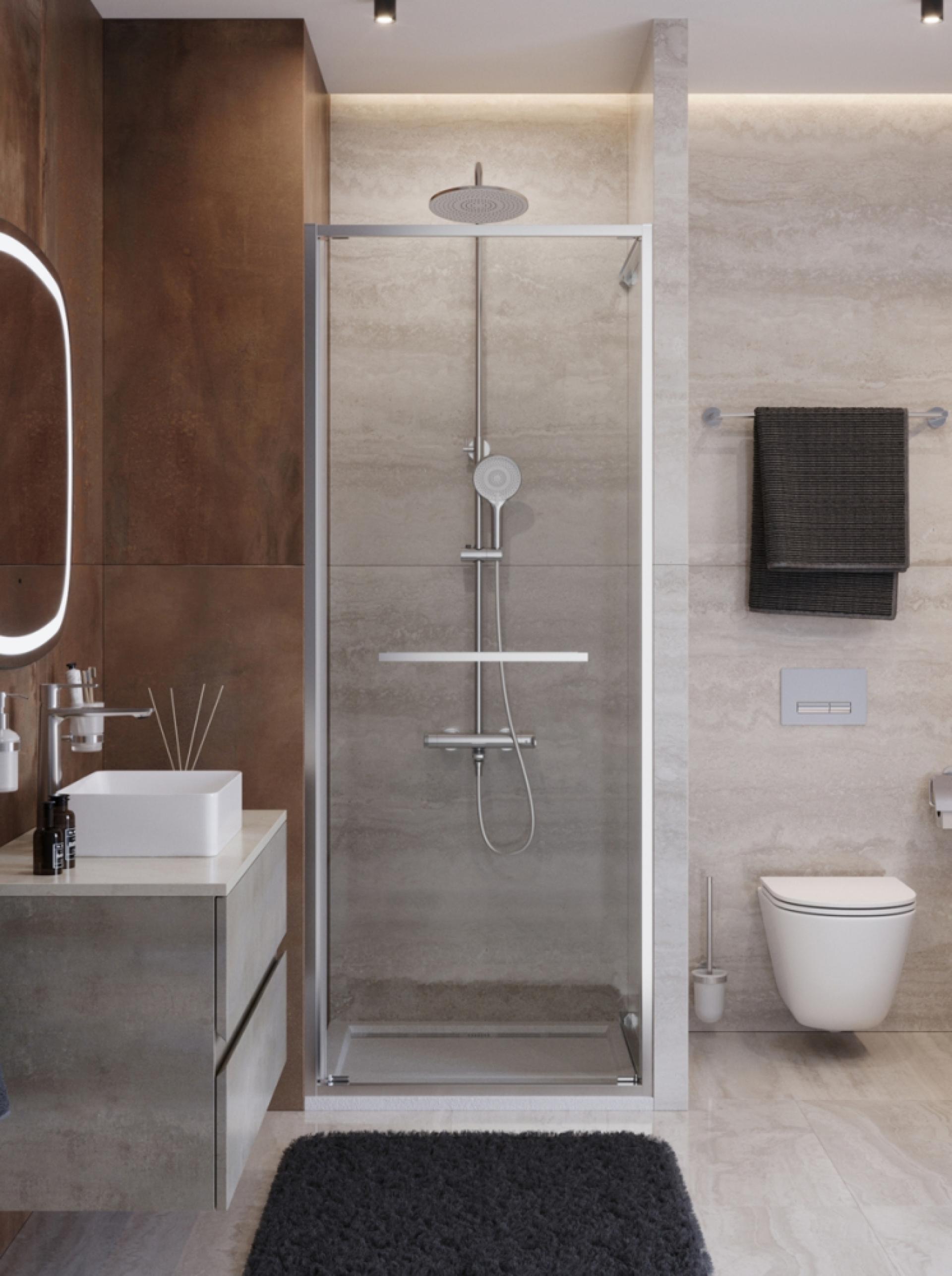 Душевая дверь Cezares LUX-B-FS-1-80-C-CR, 80х195, профиль хром, стекло прозрачное