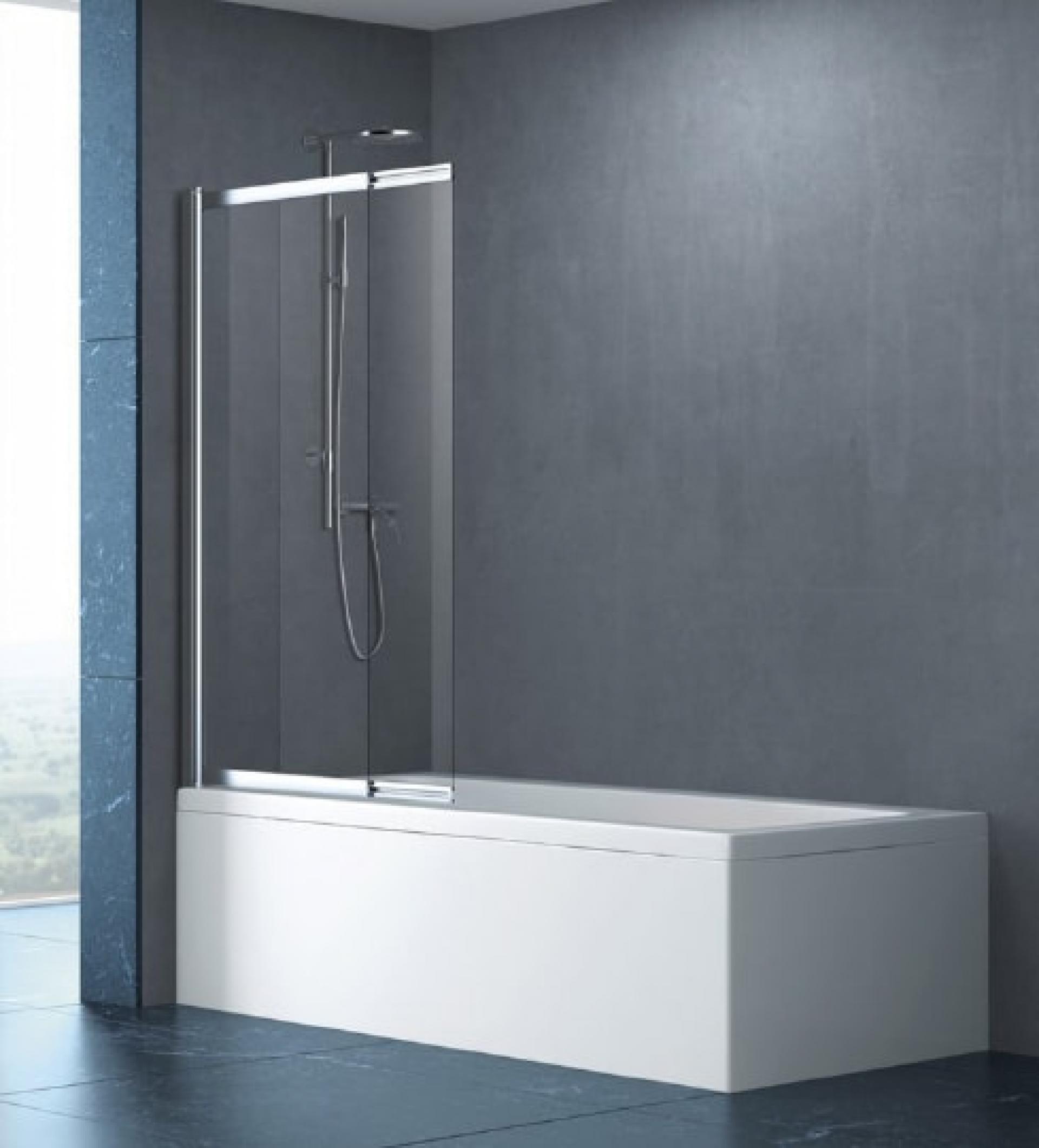 Шторка на ванну Cezares SLIDER-VF-11-90/150-C-Cr стекло прозрачное