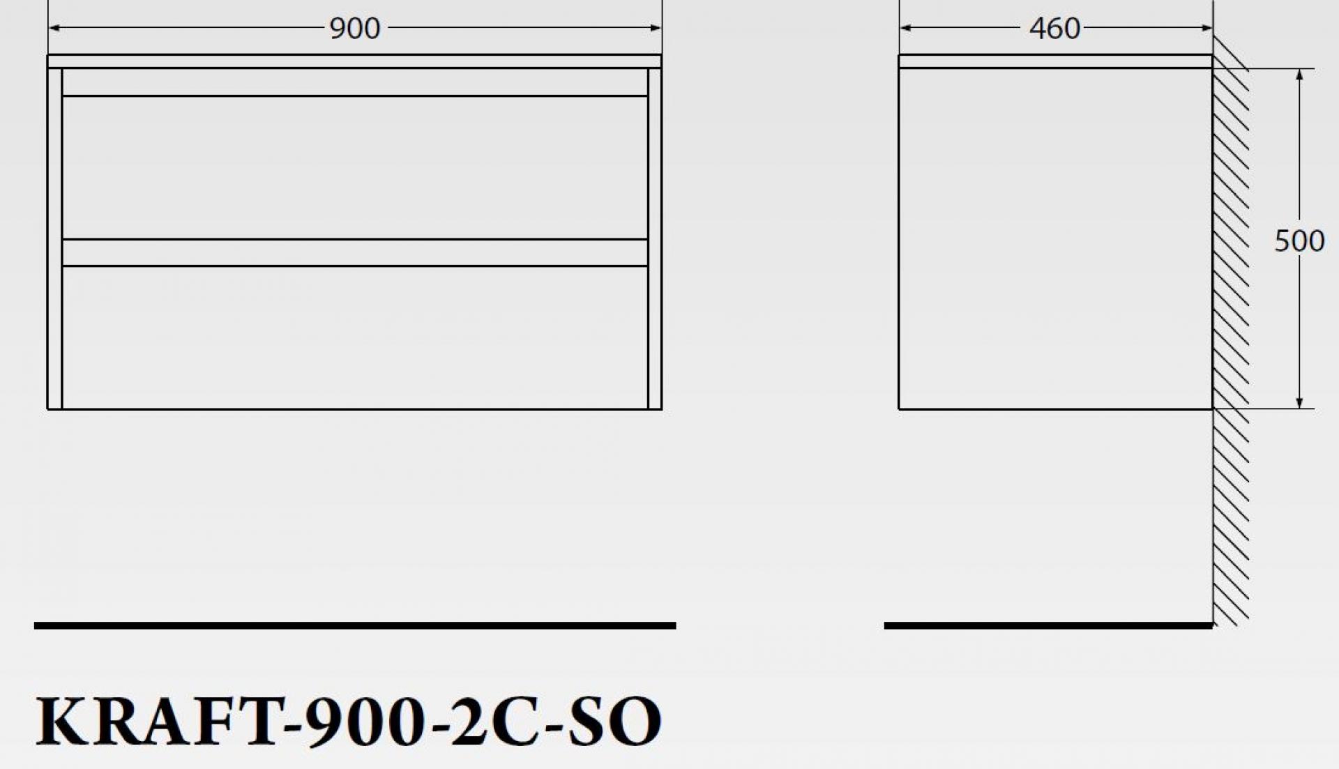 Тумба для комплекта BelBagno Kraft-900-2C-SO-PP