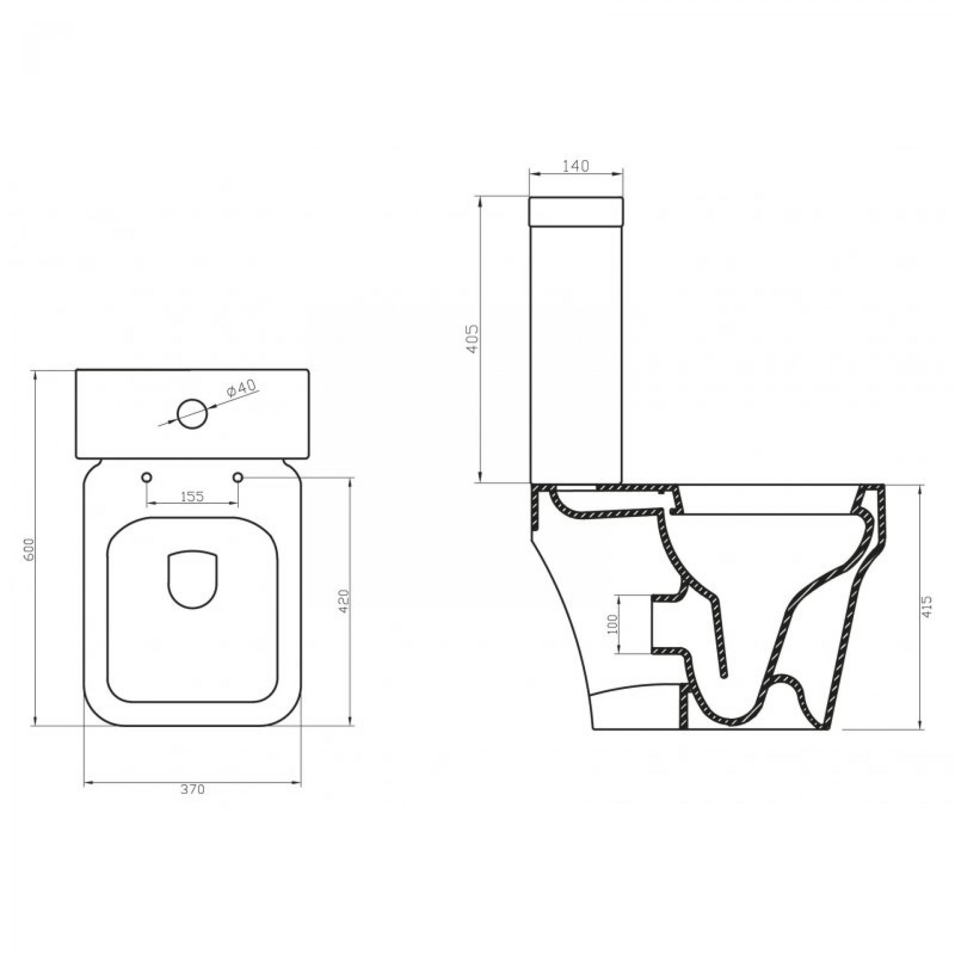 Бачок для унитаза BelBagno Janice BB124T подвод снизу бачка