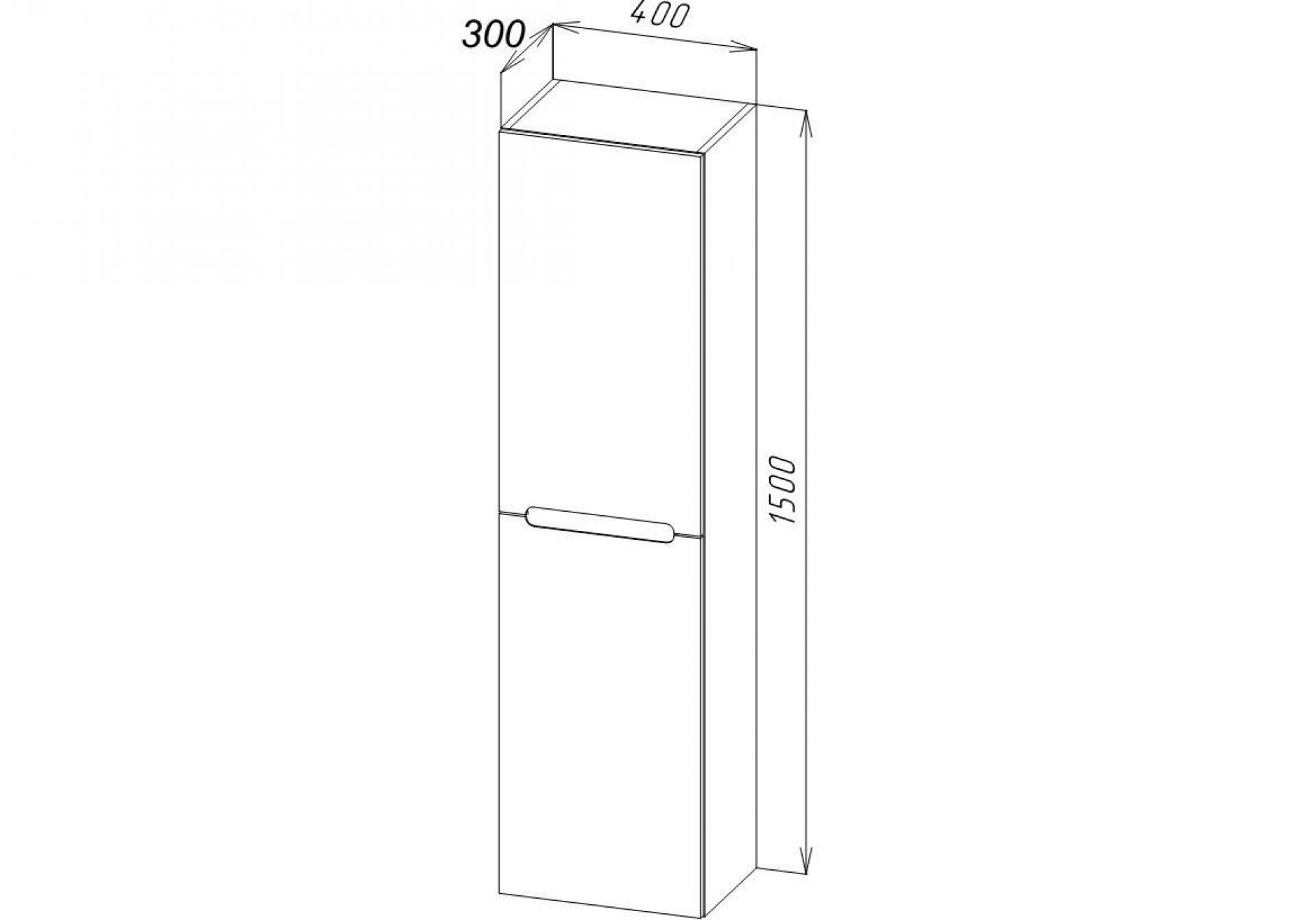 Шкаф-пенал BelBagno ETNA-1500-2A-SC-WO-P-R rovere bianco