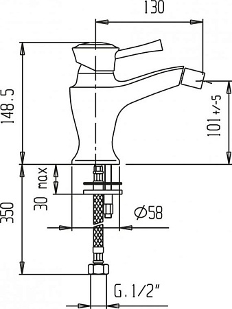 Смеситель для биде Cezares GIUBILEO-BSM1-02, бронза
