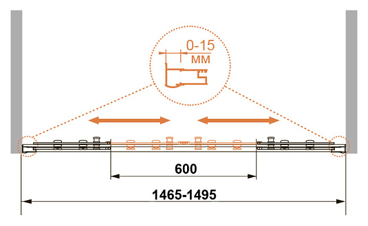 Шторка на ванну Cezares Pratico VF2 150/140 C Cr