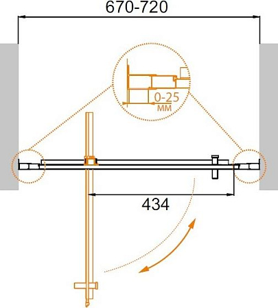 Душевая дверь в нишу Cezares Molveno-BA-1-70-C-Cr-IV