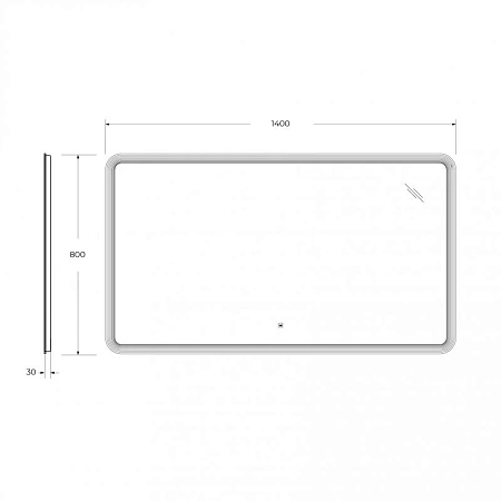 Зеркало Cezares Duet CZR-SPC-DUET-1400-800-LED-TCH белый