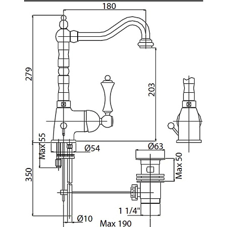 Смеситель для раковины Cezares Margot MARGOT-LSM2-BIO, белый