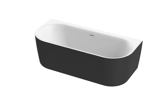 Акриловая ванна Cezares Metauro 180х80 METAURO-INT-Wall-180-80-60-B-W-MATT черный матовый