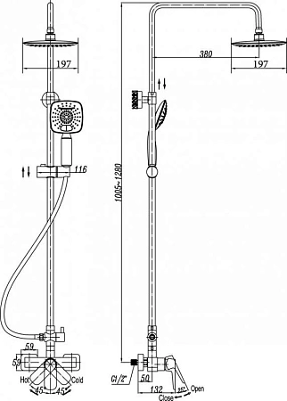 Душевая система Cezares Giubileo GIUBILEO-CD-02
