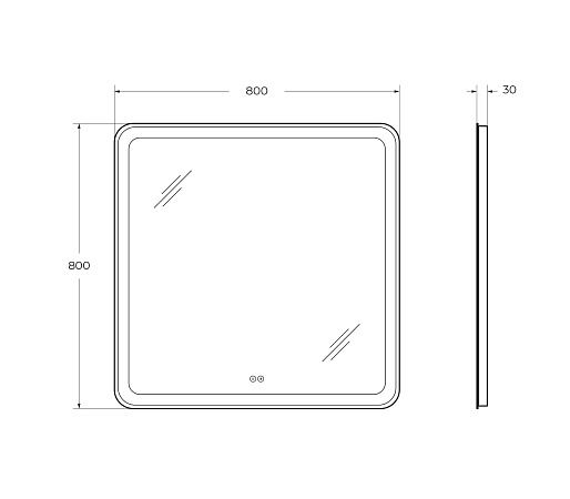 Зеркало Cezares 80х80 CZR-SPC-MC-800-800-RGB-TCH с подсветкой