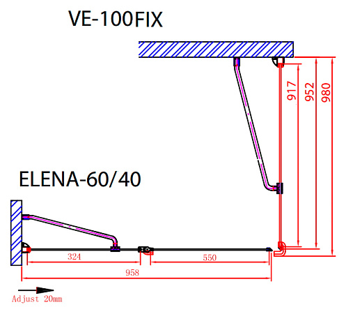 Душевой уголок Cezares Elena A12 100 C Cr