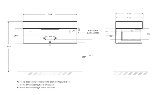Тумба под раковину Cezares Premium 90 55423 Blu Petrolio