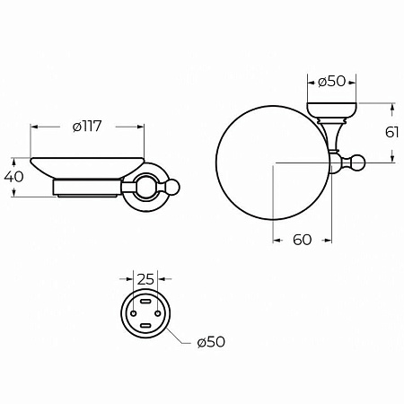 Мыльница Cezares Aphrodite APHRODITE-SOD-02, бронза