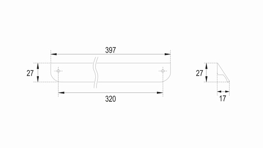 Ручка для мебели Cezares Eco 39.7 RS156GR.3/320