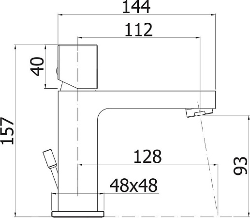 Смеситель для раковины Cezares EFFECT-LSM2-01-Q-W0, хром