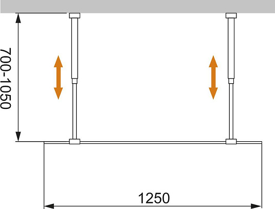Душевая перегородка Cezares LIBERTA-L-2-125-C-NERO 125 см. прозрачное