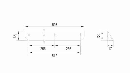 Ручка для мебели Cezares Eco 59.7 RS156SG.3/512