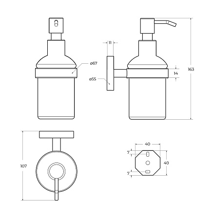 Дозатор жидкого мыла Cezares Relax RELAX-SOIS-V-IN сатин
