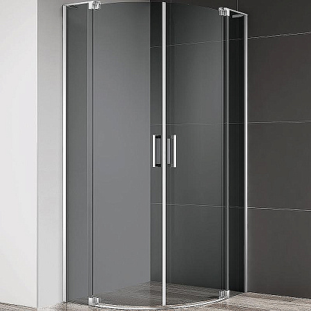 Душевой уголок Cezares Slider 90х90 SLIDER-R-2-90/100-GRIGIO-Cr профиль хром, стекло тонированное