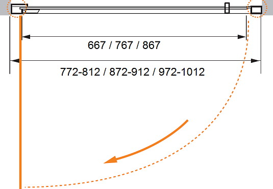 Душевая дверь в нишу Cezares PORTA-D-B-11-90-C-Cr стекло прозрачное