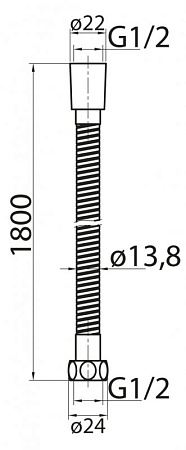 Душевой шланг Cezares CZR-FMDC2-180-01, хром