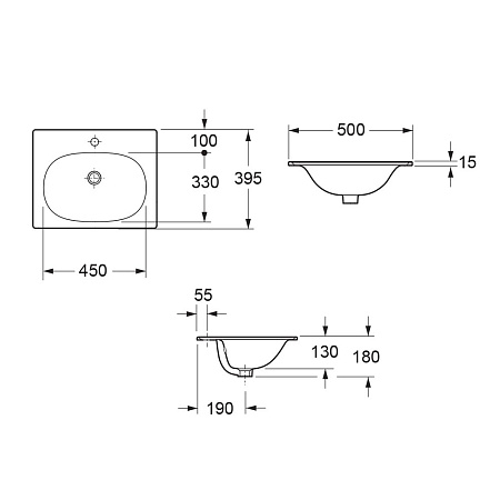 Накладная раковина Cezares Molveno 50 CZR-1923-500 белый