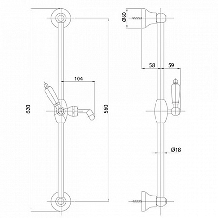 Душевой гарнитур Cezares GOLF-SD-02-M, бронза
