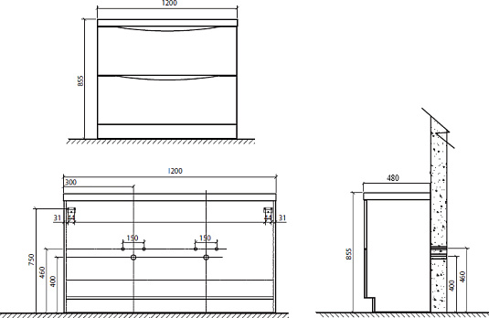 Мебель для ванной BelBagno Ancona-N 120 rovere more напольная