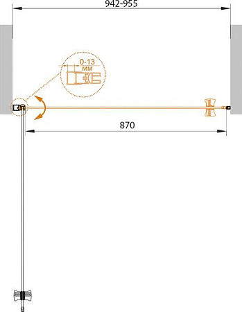 Душевая дверь в нишу Cezares Eco O B 1 95 P Cr стекло punto