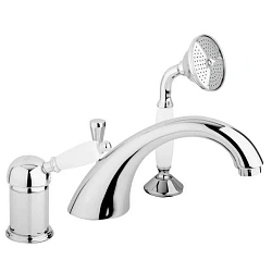 Смеситель для ванны с душем Cezares Elite ELITE-BVDM-01-Bi хром, белый
