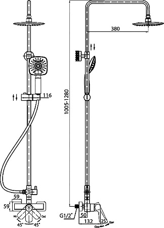 Душевая стойка Cezares Grace C CD 01