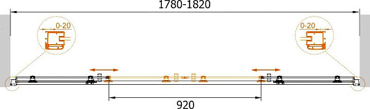Душевая дверь в нишу Cezares Anima BF2 180 P Cr