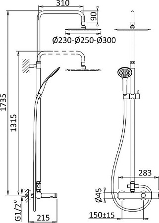 Душевая стойка Cezares CZR-B-CVD-BIO, белый