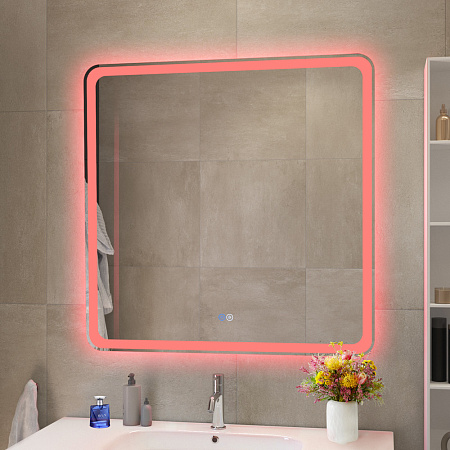 Зеркало Cezares 80х80 CZR-SPC-MC-800-800-RGB-TCH с подсветкой