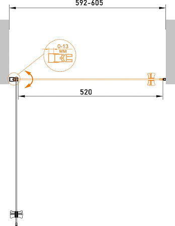Душевая дверь в нишу Cezares ECO-O-B-1-60-C-NERO профиль черный, стекло прозрачное