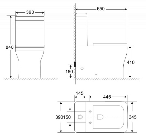 Унитаз-компакт BelBagno Romano BB248CPR-P с бачком BB248T