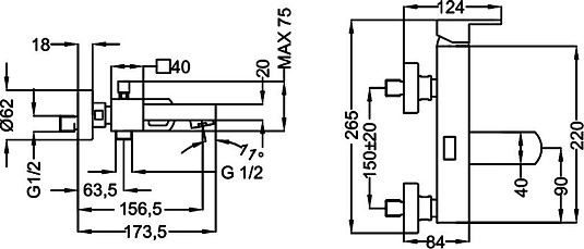 Смеситель Cezares Levico LEVICO-VM-01-Cr для ванны с душем