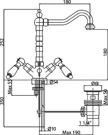 Смеситель Cezares Diamond DIAMOND-LS2-01-Sw для раковины