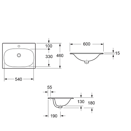 Накладная раковина Cezares Molveno 60 CZR-1923-600 белый
