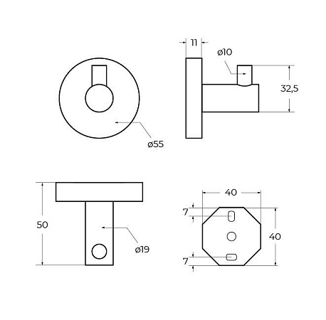 Крючок для ванной Cezares Relax RELAX-HK-BORO брашированное золото
