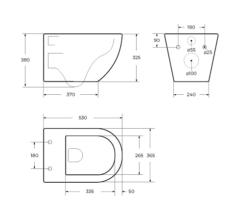 Подвесной унитаз Cezares Relax CZR-3806-53-TH-TOR/SC белый