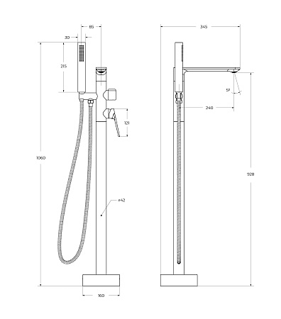Напольный смеситель для ванны Cezares Comfort COMFORT-VDP-01 хром