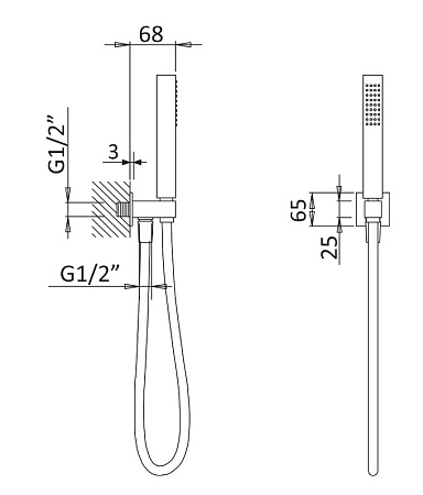 Ручной душ Cezares Porta PORTA-DEFM-01 хром