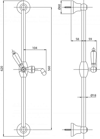 Душевой гарнитур Cezares LORD-SD-02-Bi, бронза