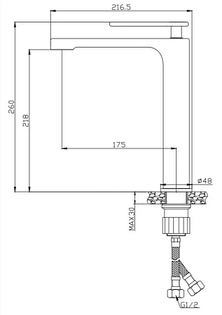 Смеситель для раковины Cezares Momento MOMENTO-LC-01-W0 хром